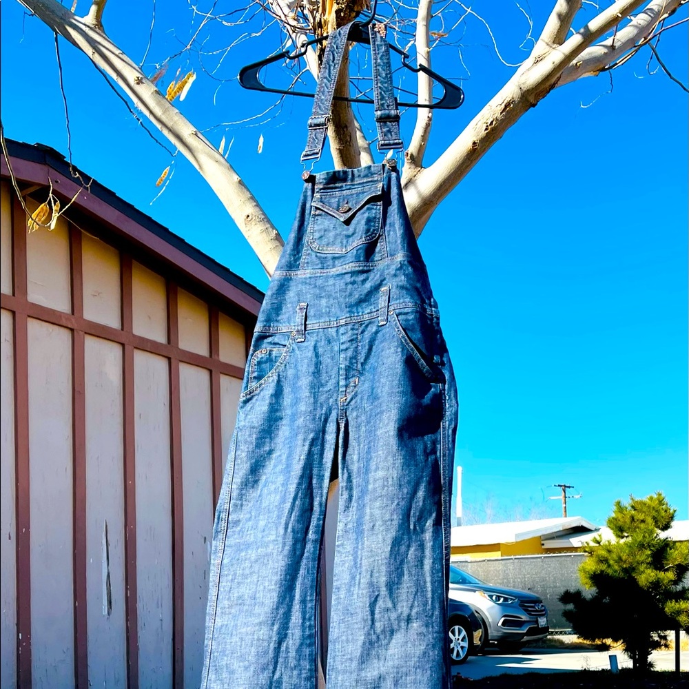 Dittos Jeans Single Loop OverAlls Size 28 BellBottoms